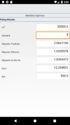 Medidas Agrárias android App screenshot 0